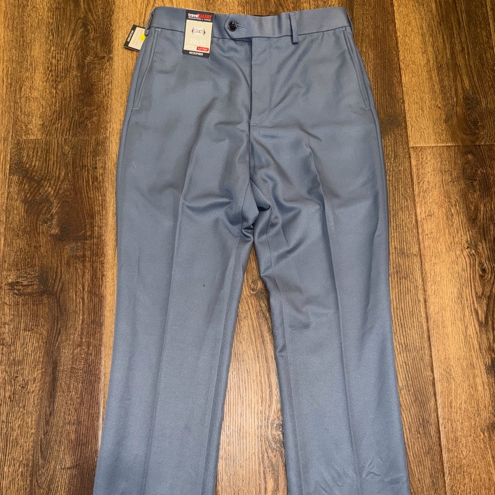 Roundtree & Yorke Men's Slate Gray Dress Pants